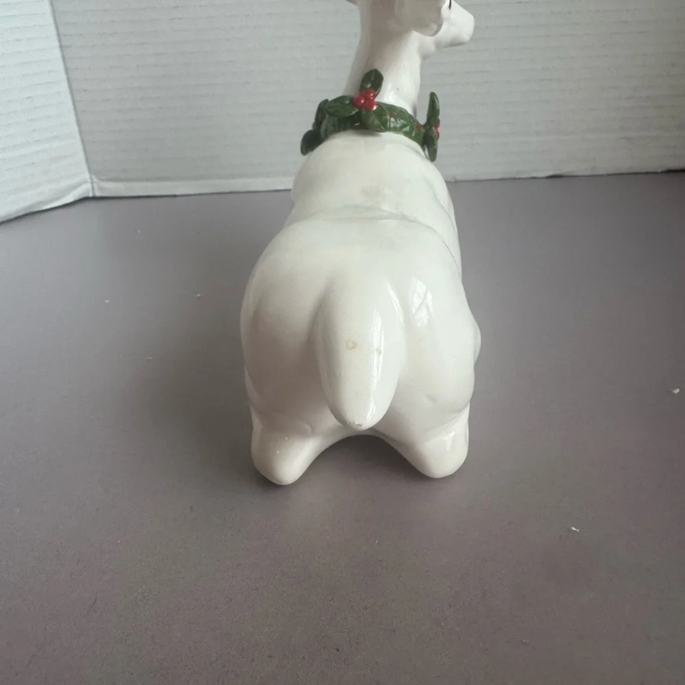 White Ceramic Reindeer Figurine
